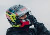 Julia Angelard, pilota di karting Minardi Management, ritratto con casco