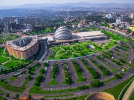 Veduta aerea del Kigali Convention Centre, Ruanda