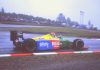 Emanuele Pirro con la Benetton-Ford sotto la pioggia al Gran Premio del Belgio 1989